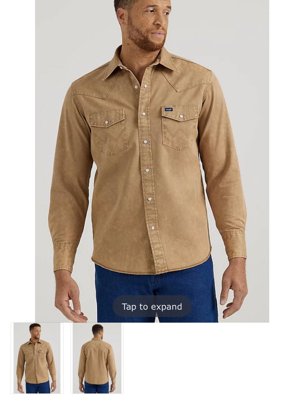 Wrangler Men’s Denim Tan Western Work Shirt